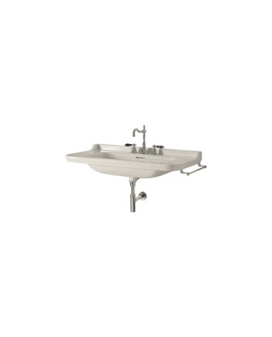 Lavabo 80 x 55 sospeso monoforo (Tre fori su richiesta) completo di ghiera - Serie Waldorf