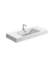 Lavabo monoforo 100 x 45 con piani laterali sospeso o appoggio - Serie Tribeca