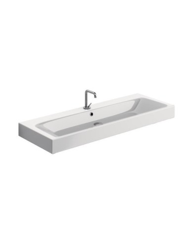 Lavabo monoforo 100 x 45 sospeso o appoggio - Serie Tribeca