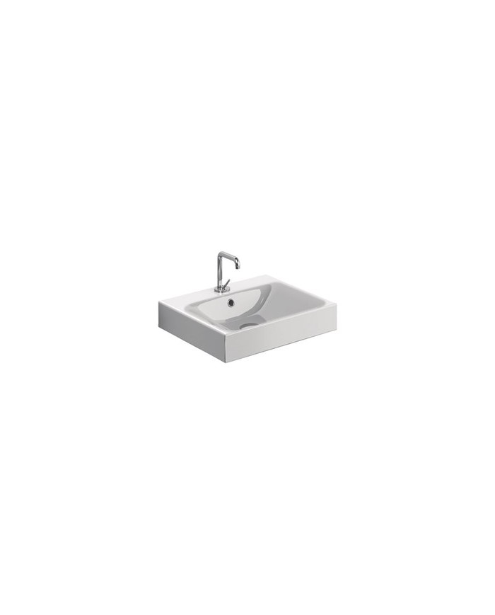 Lavabo monoforo 50 x 45 / 60 x 45 / 70 x 45 sospeso o appoggio - Serie Cento