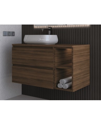 Mobile bagno sospeso 2 cassetti + 2 vani giorno - Serie Minerva piano