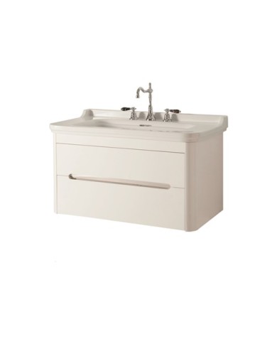 Mobile sospeso per lavabo 100 x 55 con 2 cassetti in legno laccato - Serie Waldorf