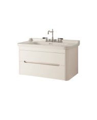 Mobile sospeso per lavabo 100 x 55 con 2 cassetti in legno laccato - Serie Waldorf