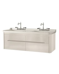 Mobile sospeso per lavabo 150 x 55 con 4 cassetti in legno laccato - Serie Waldorf