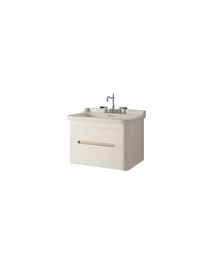 Mobile sospeso per lavabo 80 x 55 con 2 cassetti in legno laccato - Serie Waldorf