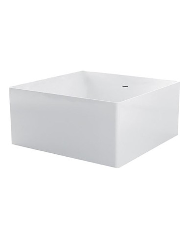 G&M Vasca freestanding quadra in polimineral bianco lucido fuori e interno satinato - Serie Bath Tub