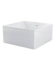 G&M Vasca freestanding quadra in polimineral bianco lucido fuori e interno satinato - Serie Bath Tub
