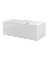 G&M Vasca freestanding rettangolare in polimineral bianco lucido fuori e interno satinato - Serie Bath Tub