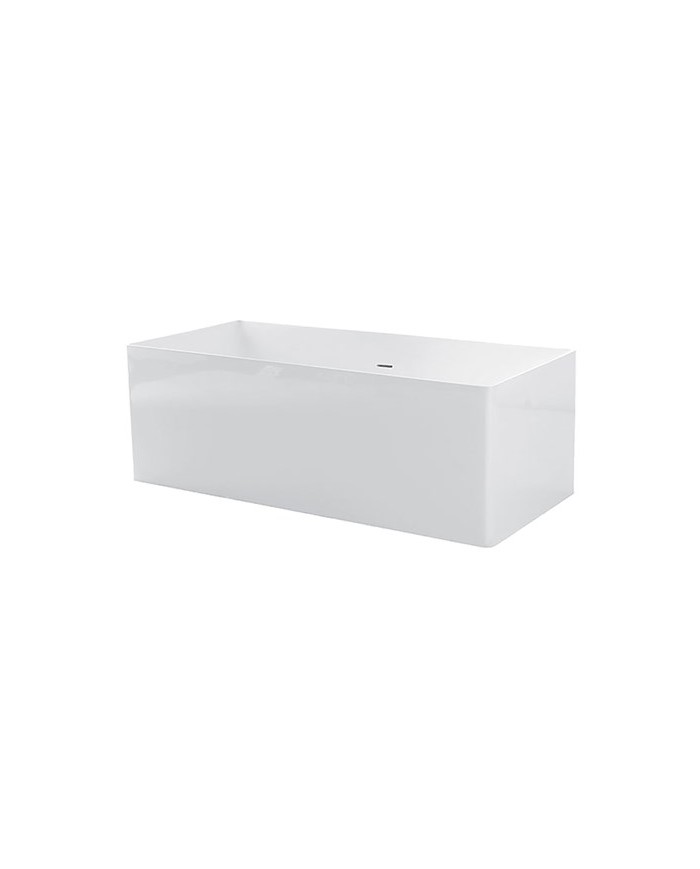 G&M Vasca freestanding rettangolare in polimineral bianco lucido fuori e interno satinato - Serie Bath Tub