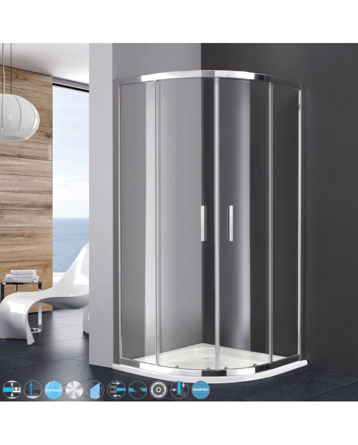 Cabina doccia semicircolare - Serie Light 100