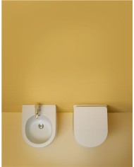 Bidet 48 filo muro monoforo e completo di fissaggio WB9N - Serie FLO
