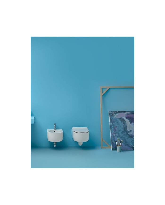 Bidet 50 sospeso completo di protezione acustica e antiurto - Serie FLO