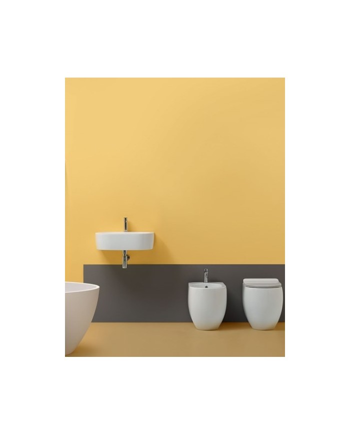 Bidet 52 filo muro monoforo e completo di fissaggio WB9N - Serie FLO