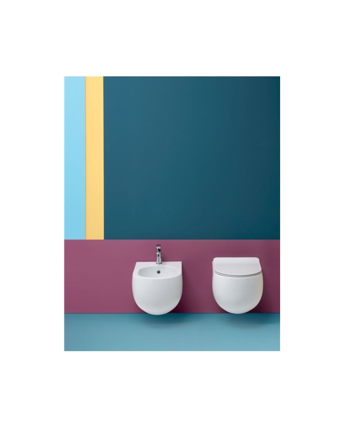 Bidet 54 sospeso completo di protezione acustica e antiurto - Serie FLO