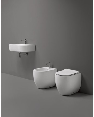 Bidet 56 filo muro monoforo e completo di fissaggio WB9N - Serie FLO