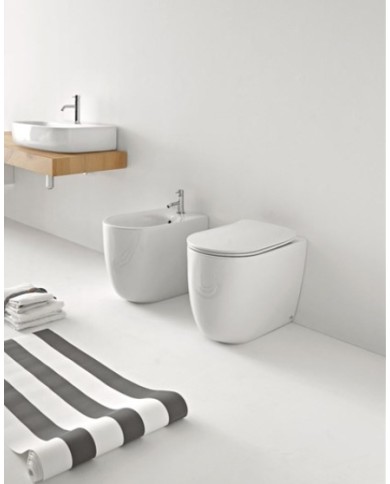 Bidet filo muro monoforo e completo di fissaggio WB9N - Serie Nolita