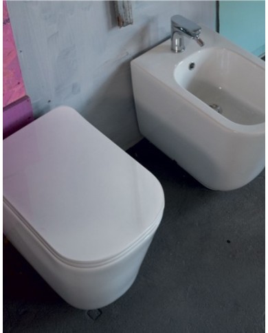 Bidet filo muro monoforo e completo di fissaggio WB9N - Serie Tribeca