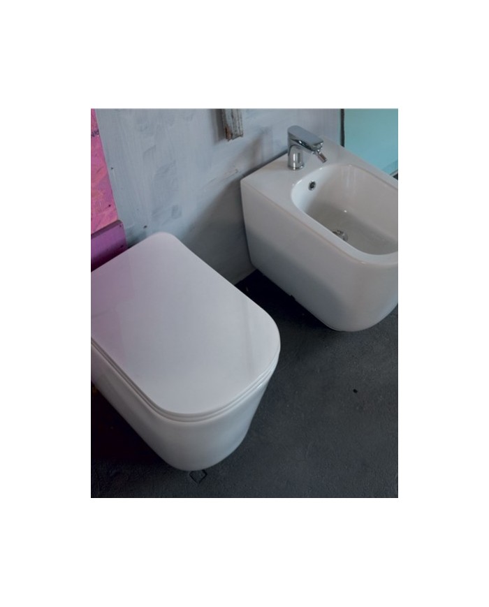 Bidet filo muro monoforo e completo di fissaggio WB9N - Serie Tribeca