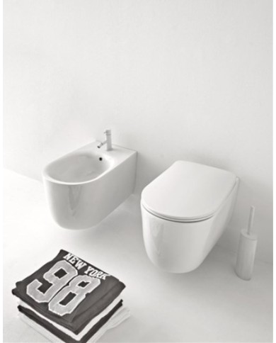 Bidet sospeso completo di protezione acustica, antiurto e fissaggio WB9N - Serie Nolita