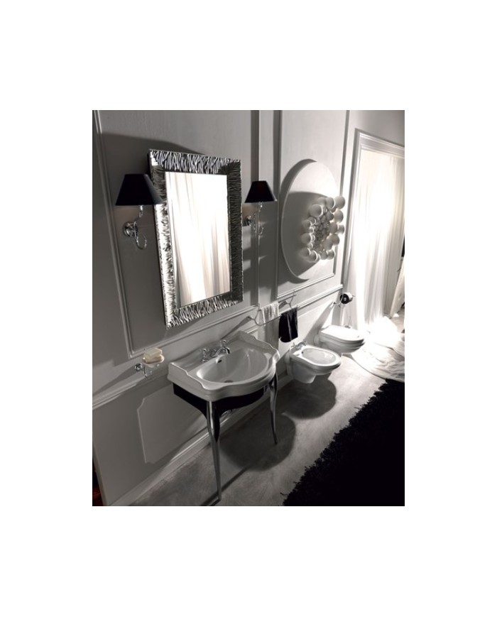 Bidet sospeso monoforo (Tre fori su richiesta) completo di protezione acustica e antiurto - Serie Retrò