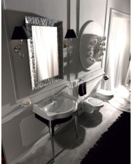 Bidet sospeso monoforo (Tre fori su richiesta) completo di protezione acustica e antiurto - Serie Retrò