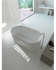 G&M Vasca freestanding ovale in polimineral bianco lucido fuori e interno satinato - Serie Bath Tub
