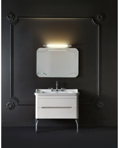 Lavabo 100 x 55 sospeso monoforo (Tre fori su richiesta) completo di ghiera - Serie Waldorf