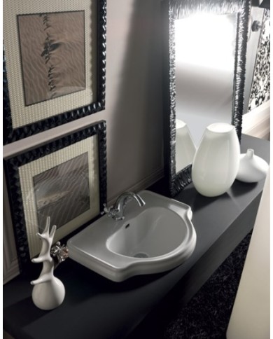 Lavabo incasso 62 x 46 monoforo (Tre fori su richiesta) - Serie Retrò