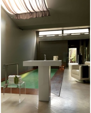 Lavabo monoforo 80 x 45 sospeso o appoggio - Serie Tribeca