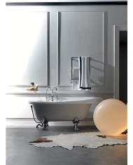 Vasca bianca 170 x 77 con piedi, colonna e sifone di scarico - Serie Retrò