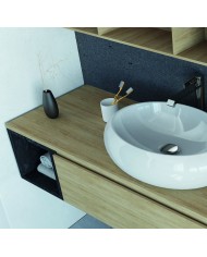 Mobile bagno sospeso 1 cassetto + vano a giorno - Serie Ravello a giorno