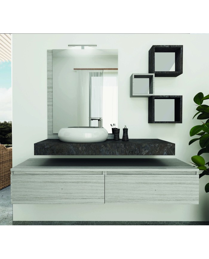 Mobile bagno sospeso 2 cassetti - Serie Procida 160