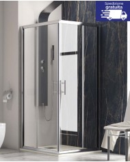 Cabina doccia - Tipologia Flora 100 Cromo - Vetro trasparente