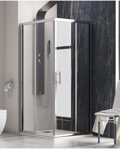 Cabina doccia - Tipologia Flora 100 Cromo - Vetro trasparente