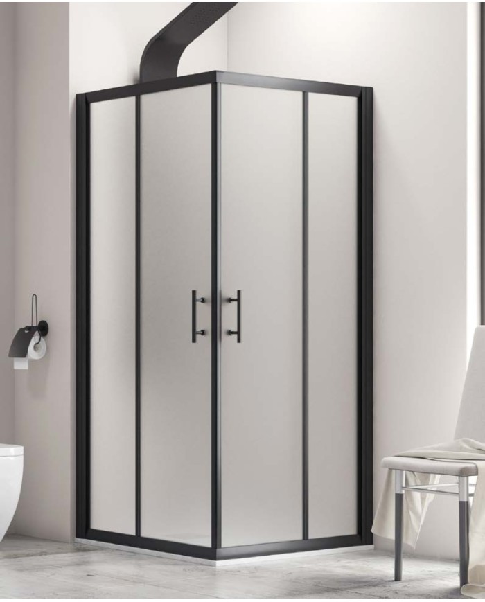 Cabina doccia - Tipologia Flora 100 Nero - Vetro Icy