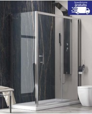Cabina doccia - Tipologia Flora 500 & S-10 cromo - Vetro Trasparente