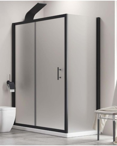 Cabina doccia - Tipologia Flora 500 & S-10 nero - Vetro Icy