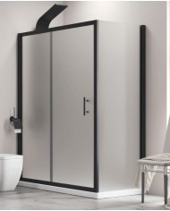 Cabina doccia - Tipologia Flora 500 & S-10 nero - Vetro Icy