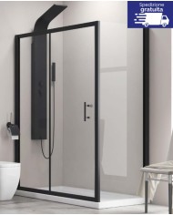 Cabina doccia - Tipologia Flora 500 & S-10 nero - Vetro Trasparente