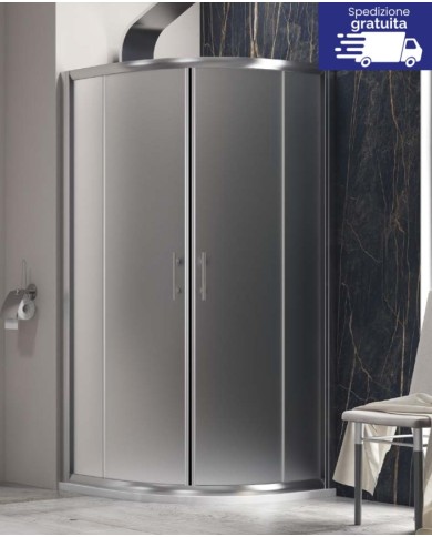Cabina doccia Semicircolare - Tipologia Flora 200 Cromo - Vetro Icy