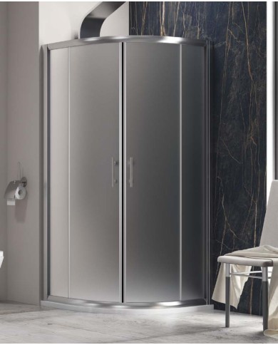 Cabina doccia Semicircolare - Tipologia Flora 200 Cromo - Vetro Icy