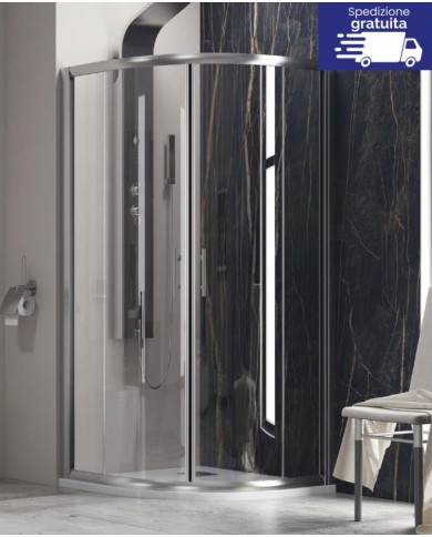 Cabina doccia Semicircolare - Tipologia Flora 200 Cromo - Vetro Trasparente