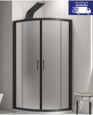Cabina doccia Semicircolare - Tipologia Flora 200 Nero - Vetro Icy
