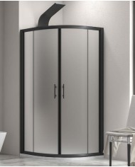 Cabina doccia Semicircolare - Tipologia Flora 200 Nero - Vetro Icy