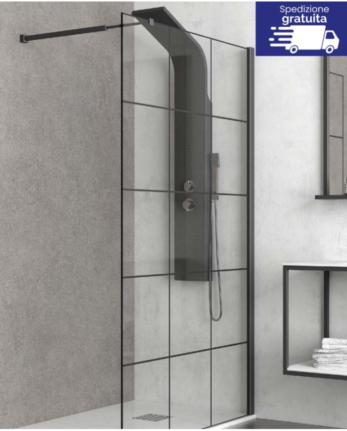 Cabina doccia Walkin - Tipologia Free 1 Nero