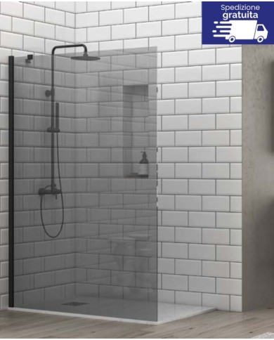 Cabina doccia Walkin - Tipologia S 28F Alto Nero - Vetro Fume
