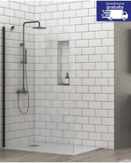 Cabina doccia Walkin - Tipologia S 28F Alto Nero - Vetro Trasparente