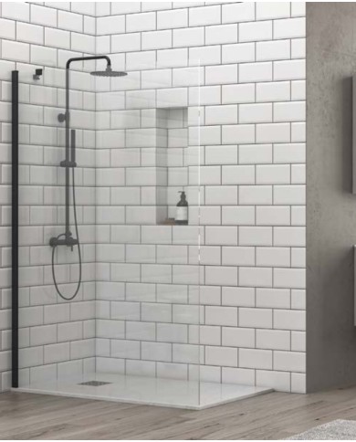 Cabina doccia Walkin - Tipologia S 28F Alto Nero - Vetro Trasparente