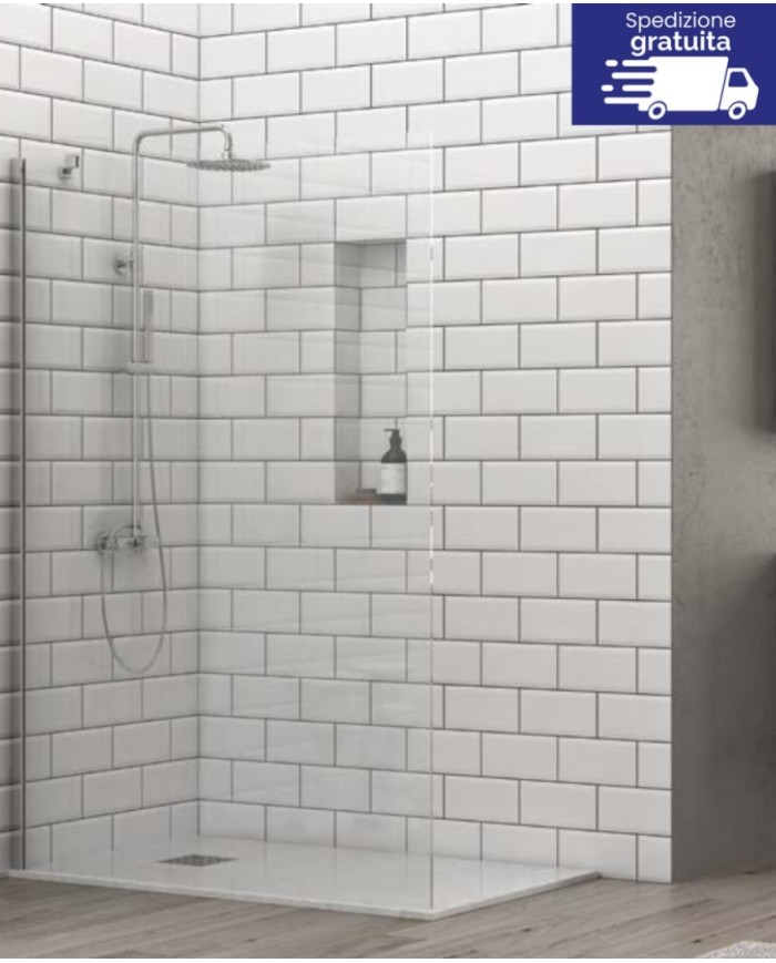 Cabina doccia Walkin - Tipologia S 28F Cromo - Vetro Trasparente