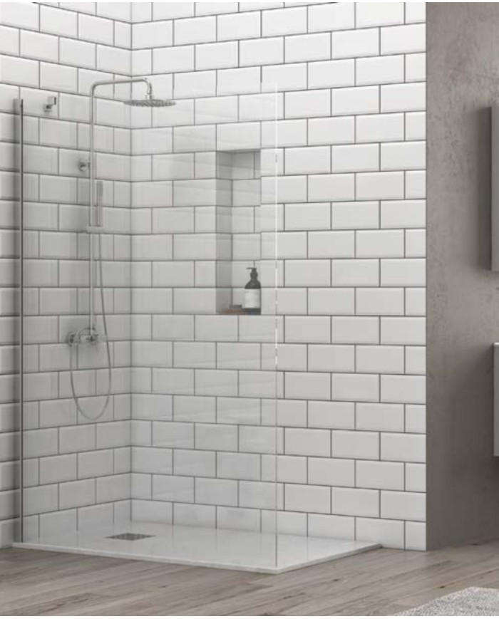 Cabina doccia Walkin - Tipologia S 28F Cromo - Vetro Trasparente